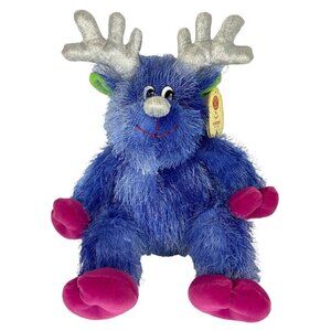 Aurora Frostbite Reindeer Plush 10 inch Blue Pink Silver Antlers Soft Toy